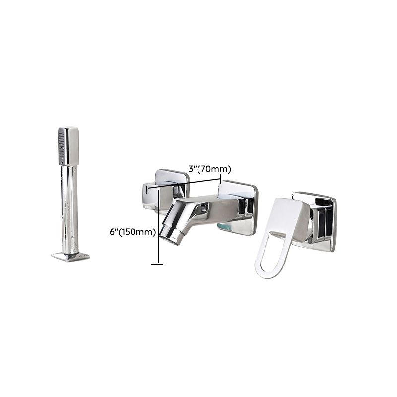 BowLift | Wall Mounted Faucet Brass Lever Handle Bathroom Faucet Hand Shower