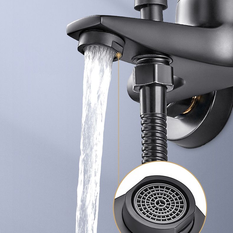 BowLift | Wall-mounted fixed bathtub faucet lever handle with hand shower