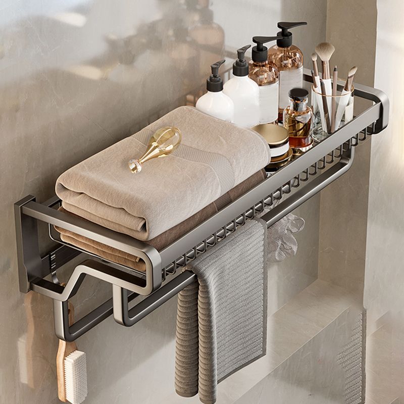 BowLift | Contemporary bathroom accessory set made of matte stainless steel-aluminum with bathrobe hook/towel rail
