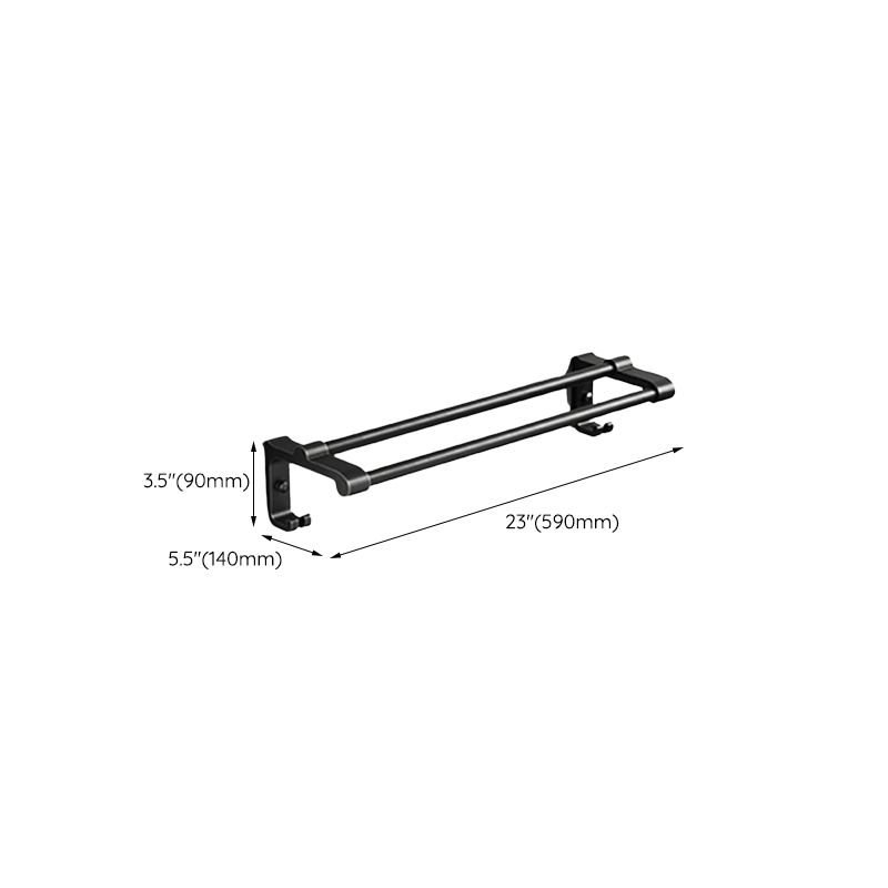 BowLift | Contemporary bathroom accessory set with black finish and bath shelf/towel bar