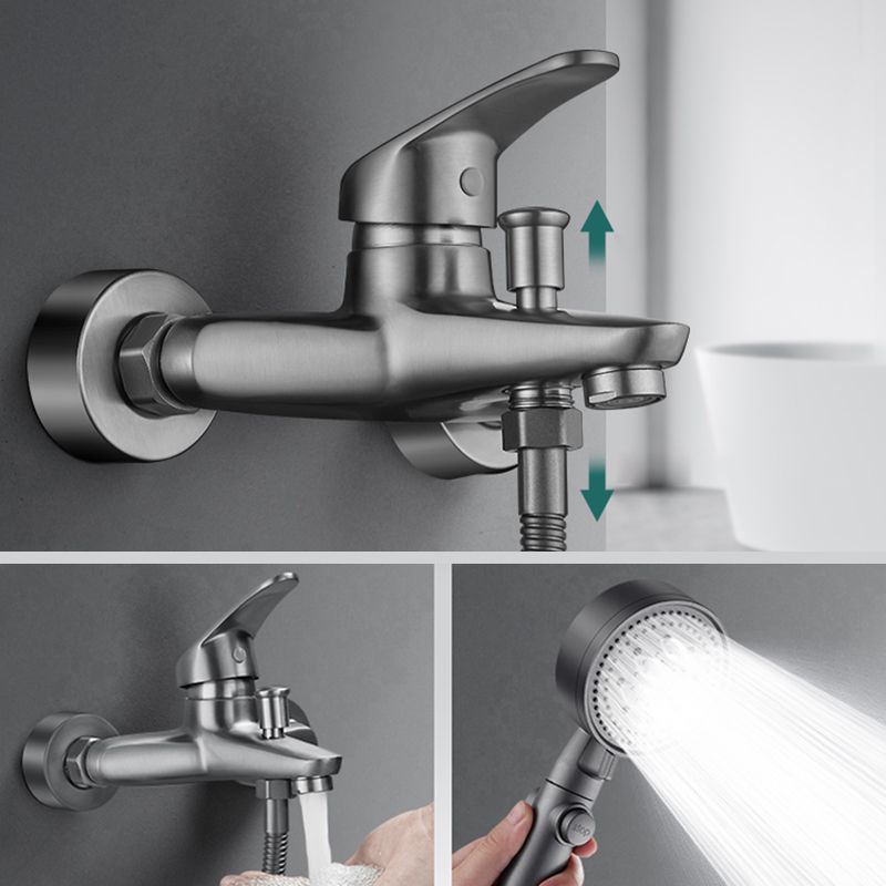 BowLift | Bathtub filler wall mount hand shower single lever handle 2 holes low arc bathtub faucet with hose