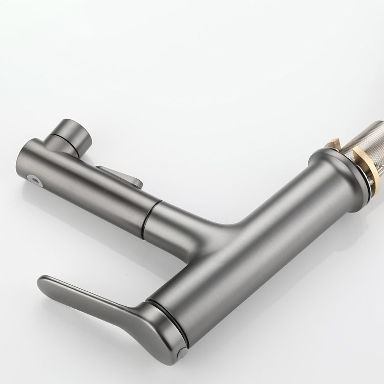 BowLift | Extendable Bathroom Faucet Brass Modern Faucet with Water Hose