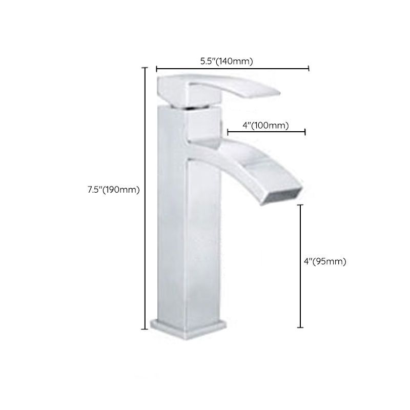 BowLift | Cubic Chrome Bathroom Faucet Low Arc Single Lever Basin Faucet