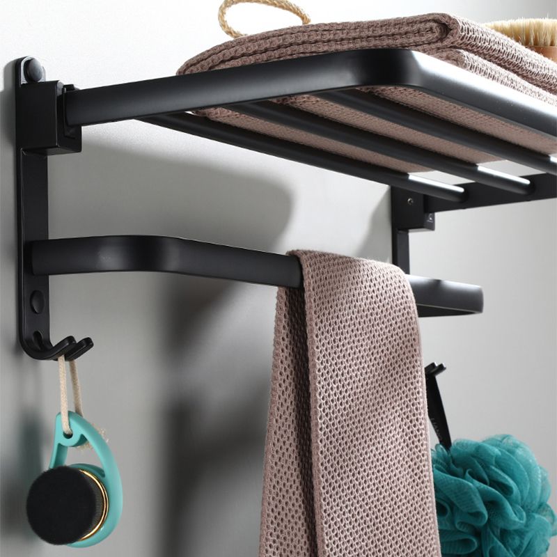 BowLift | Contemporary Bathroom Accessory Set Black Surface Bathrobe Hook/Towel Ring Bar