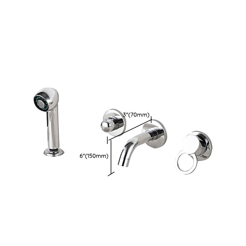 BowLift | Wall Mounted Faucet Brass Lever Handle Bathroom Faucet Hand Shower