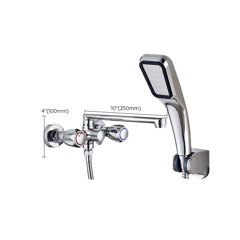 BowLift | Contemporary Bathtub Faucet Trim Chrome Wall-Mounted Swivel Spout with Hand Shower