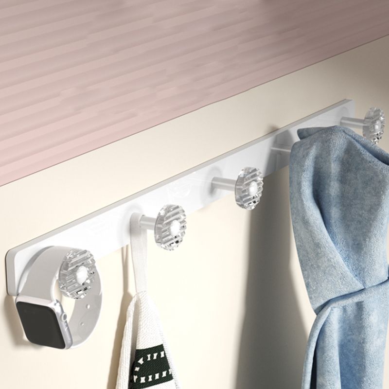 BowLift | White metal and acrylic bathroom accessories as single item or in set with bathroom shelf