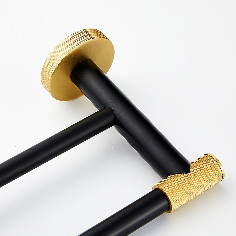 BowLift | 5-piece modern bathroom accessory set made of black brass bathroom hardware