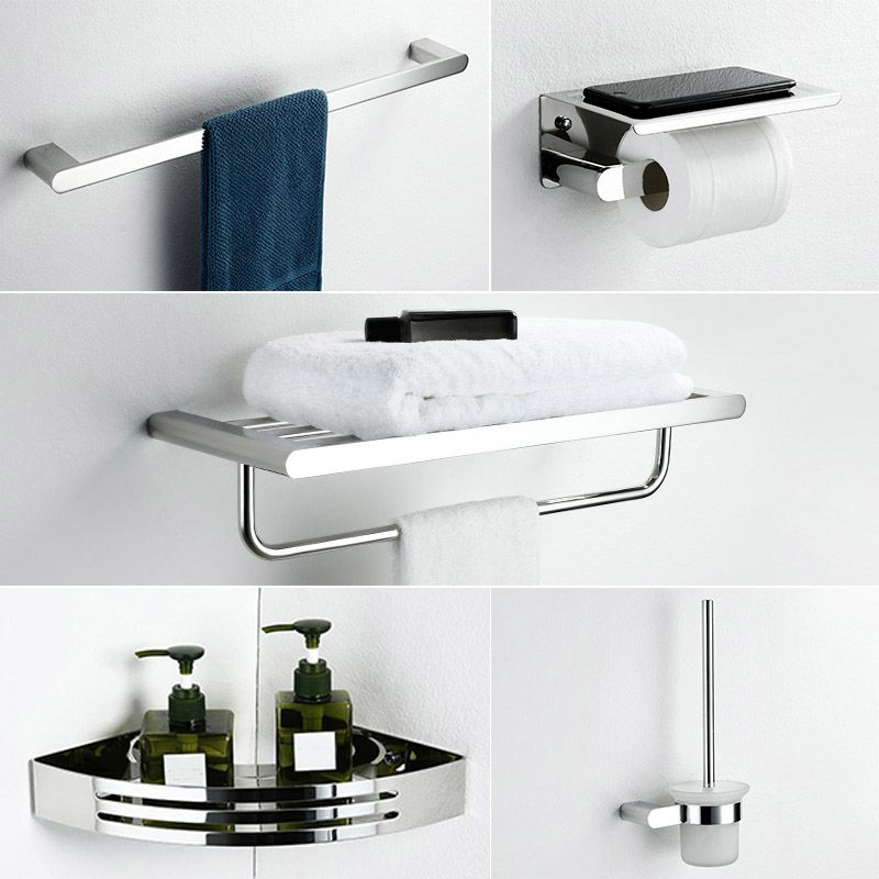 BowLift | Contemporary bathroom accessories single item or in set in silver