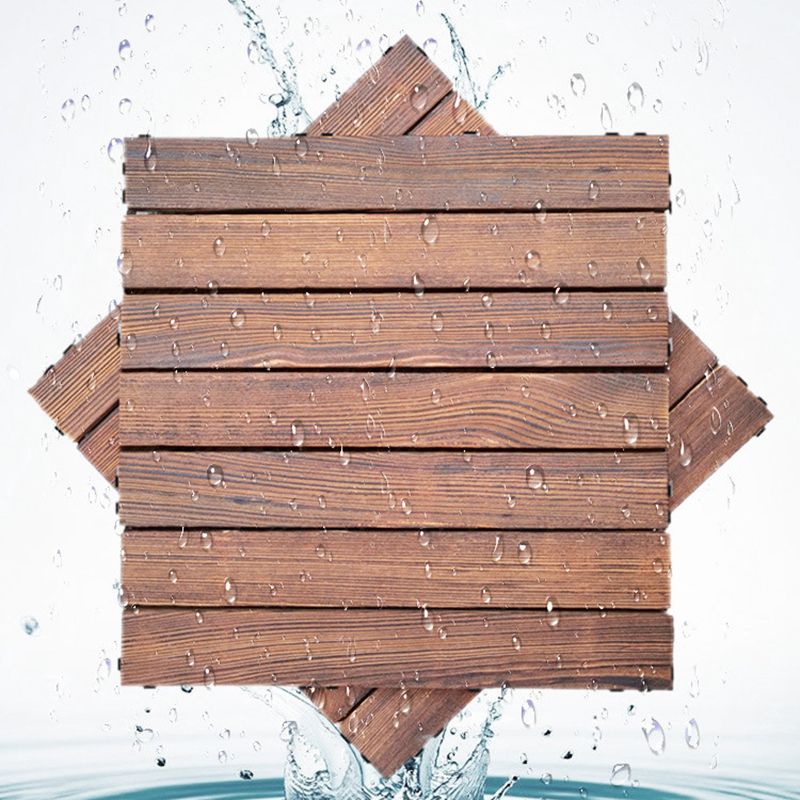 BowLift | 7-Slat Square Wooden Terrace Tiles Click Installation Outdoor Floor Tiles