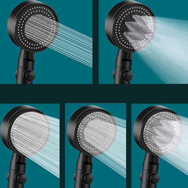 BowLift | Classic Shower Head Adjustable Spray Pattern Round Shower Head in Black