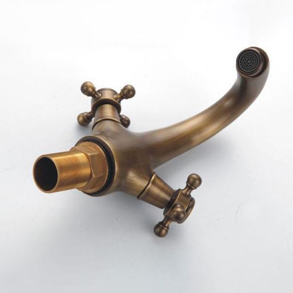 BowLift | Industrial Wide-Spread Bathroom Faucet with Dual Cross Handles – Brass Construction