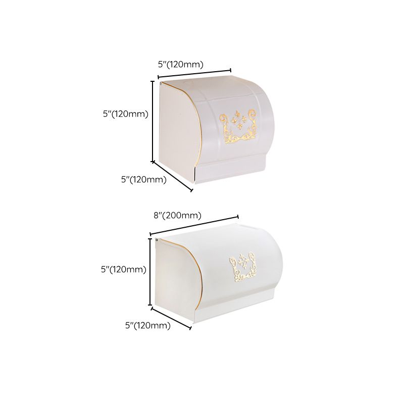 BowLift | Vintage Bathroom Accessory Set Aluminum Paper Holder in White