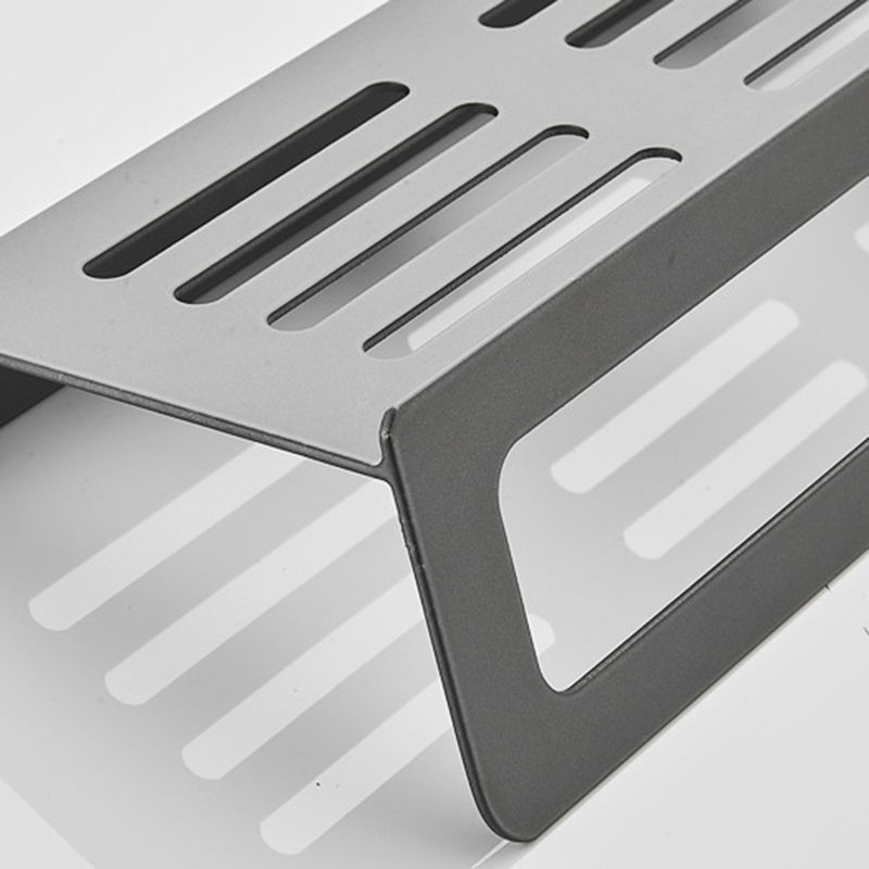 BowLift | 7-piece bathroom hardware set matte black/gray with bath shelf/towel holder/bath towel hooks