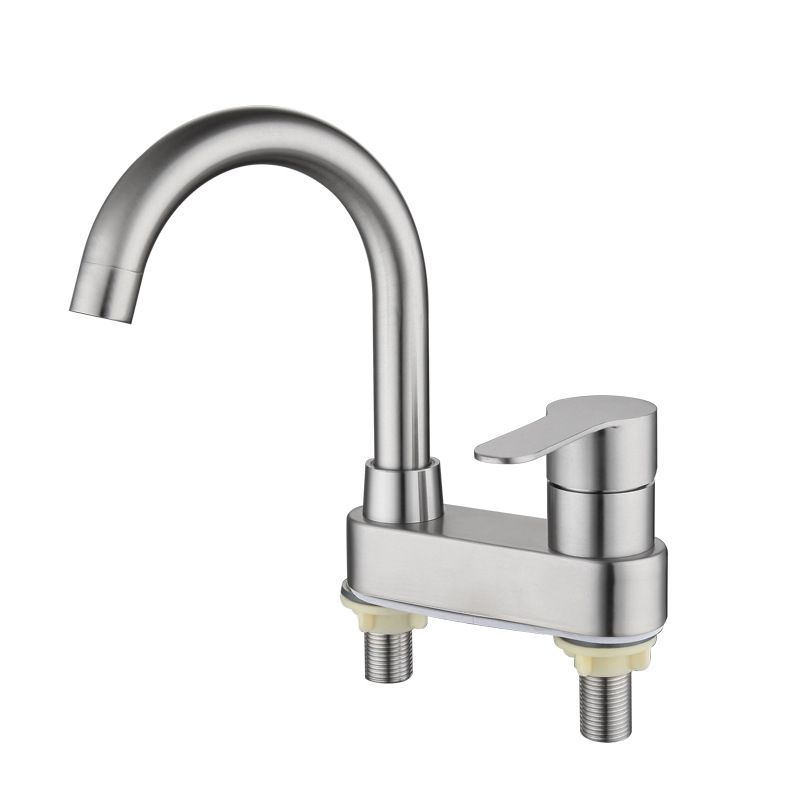 BowLift | 304 stainless steel center faucet bathroom single handle hot and cold sink faucet