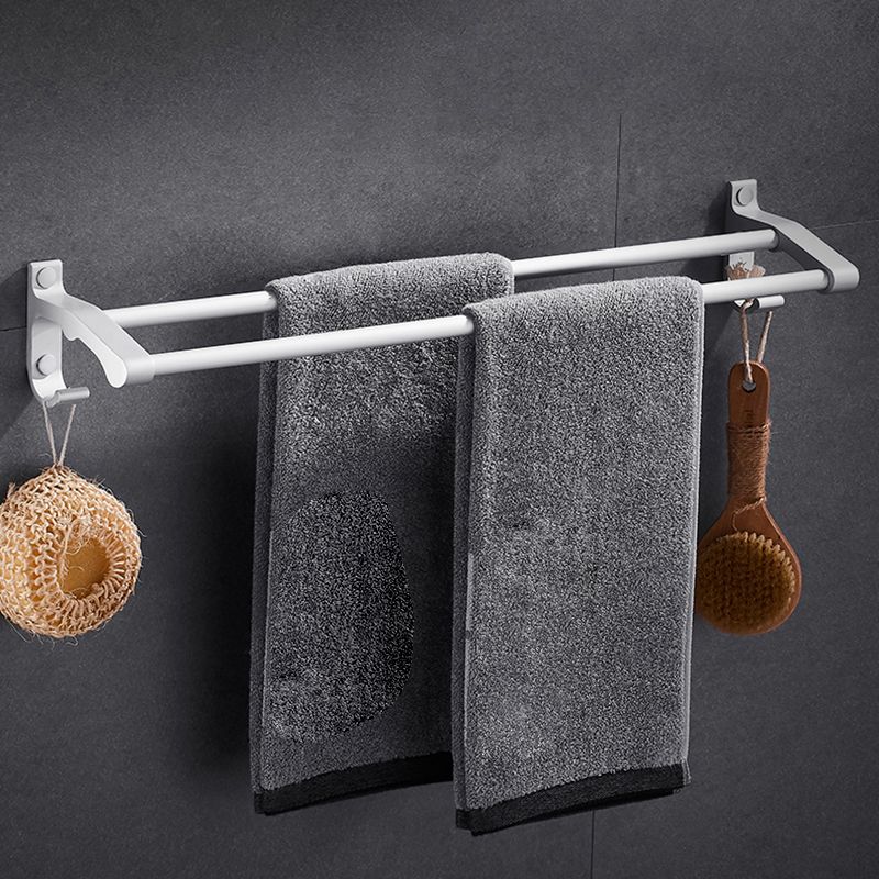 BowLift | Contemporary silver metal bathroom accessory set with towel holder