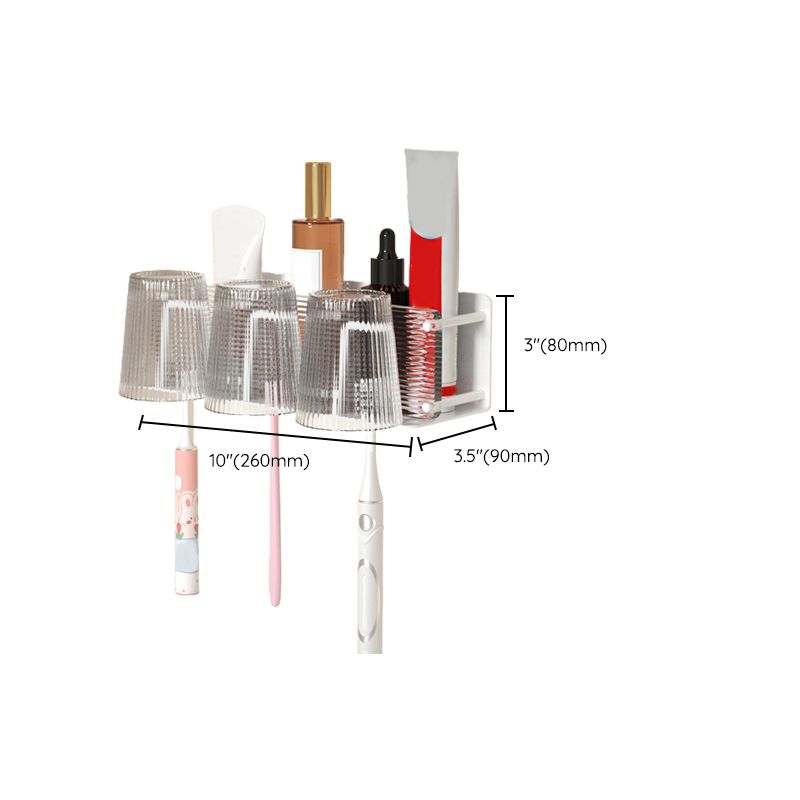 BowLift | White metal and acrylic bathroom accessories as single item or in set with bathroom shelf