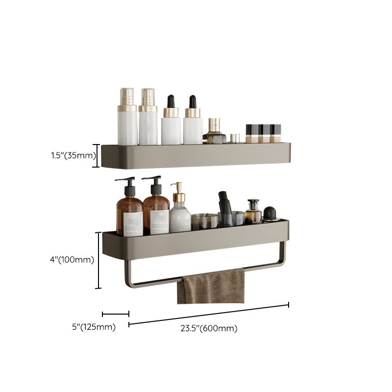 BowLift | Contemporary Aluminum Bathroom Accessory Set Grey Bath Shelf