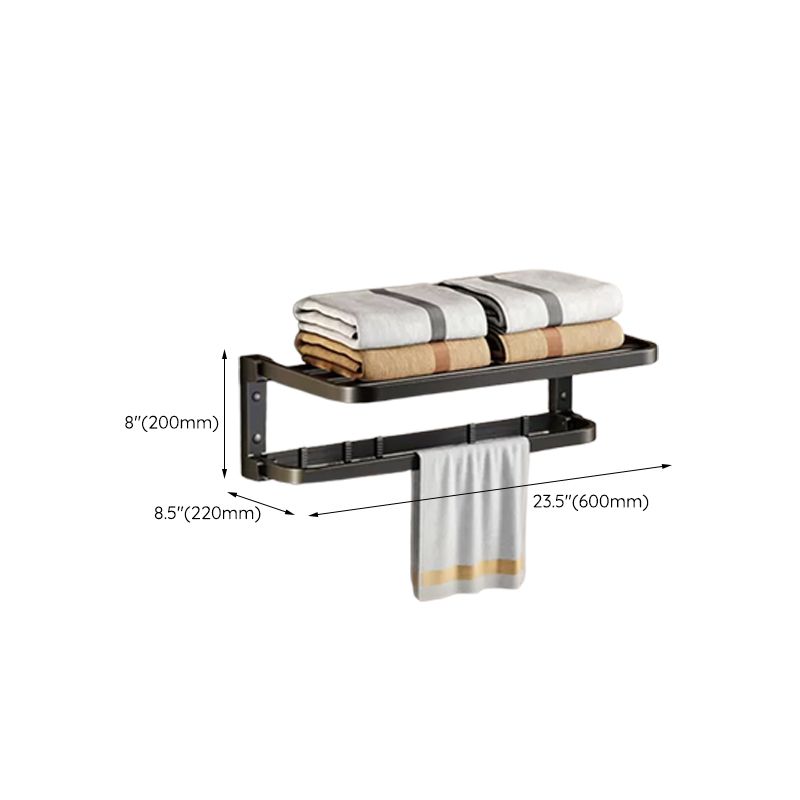 BowLift | Contemporary bathroom accessory set with black finish and bath shelf/towel bar