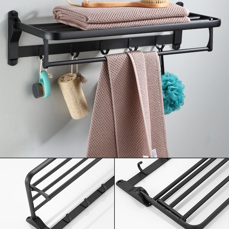 BowLift | Contemporary Bathroom Accessory Set Black Surface Bathrobe Hook/Towel Ring Bar