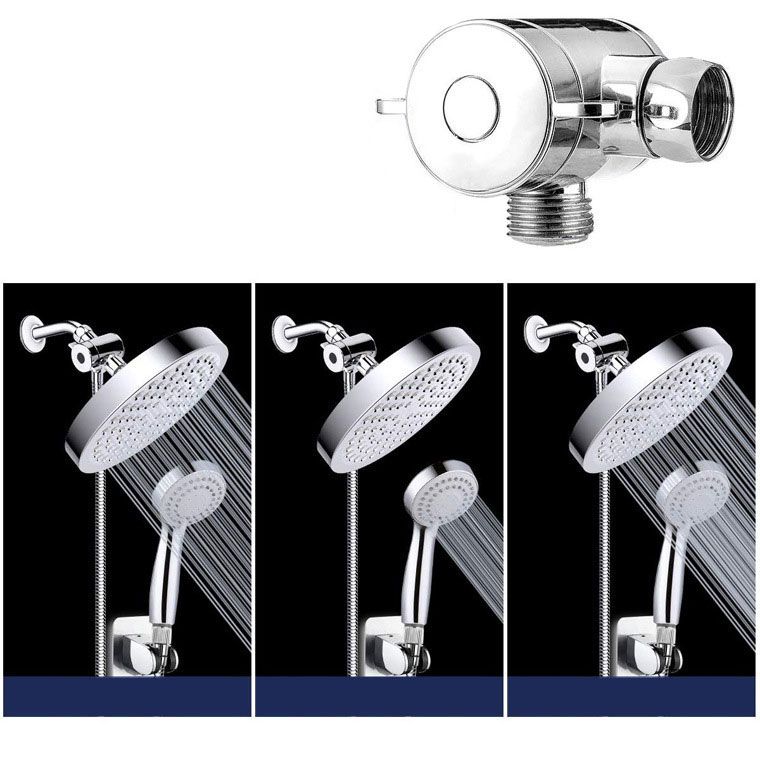 BowLift | 4-Setting Silver Shower Set Hidden Wall Mount Holder Tee with Socket