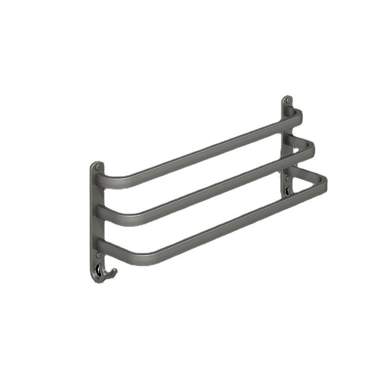 BowLift | 2-piece modern bathroom accessory set made of aluminum matte gray towel bar
