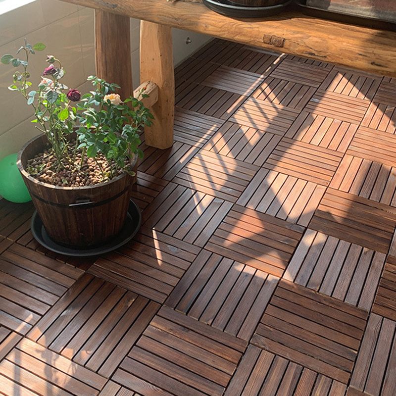 BowLift | 7-Slat Square Wooden Terrace Tiles Click Installation Outdoor Floor Tiles