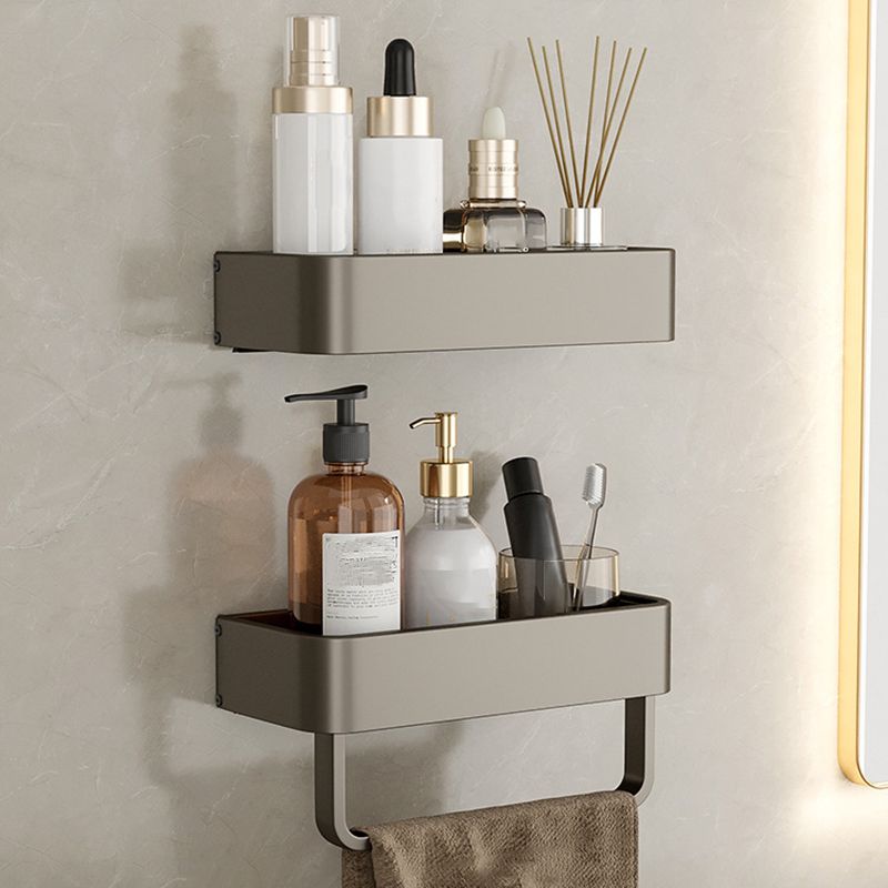 BowLift | Contemporary Aluminum Bathroom Accessory Set Grey Bath Shelf