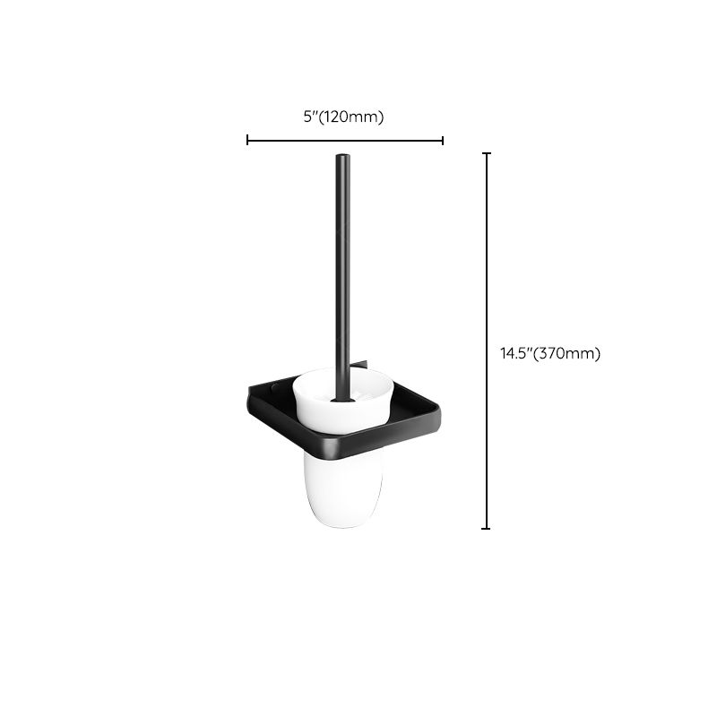 BowLift | Black Aluminum Bathroom Accessory Set Modern Bathroom Shelf / Towel Bar & Paper Holder