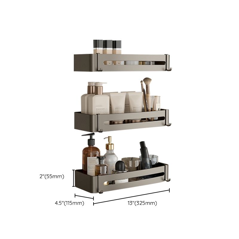 BowLift | Contemporary Aluminum Bathroom Accessory Set Gray Bath Shelf