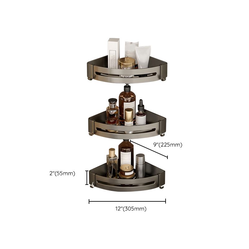 BowLift | Contemporary Aluminum Bathroom Accessory Set Gray Bath Shelf