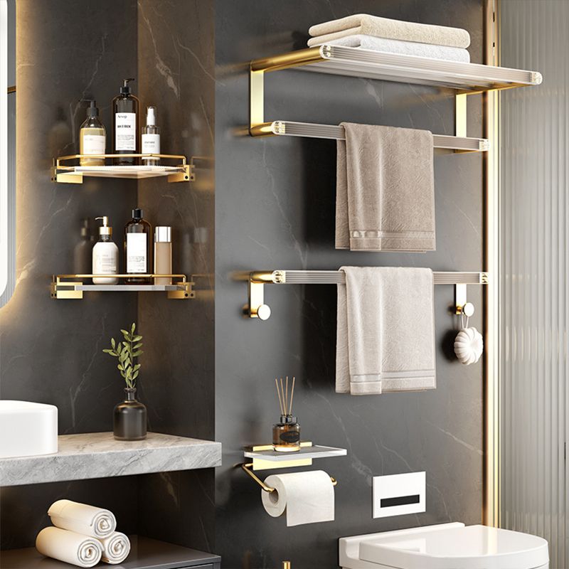 BowLift | Bathroom Accessories Set in Gold Metal and Acrylic Bathroom Accessories Set