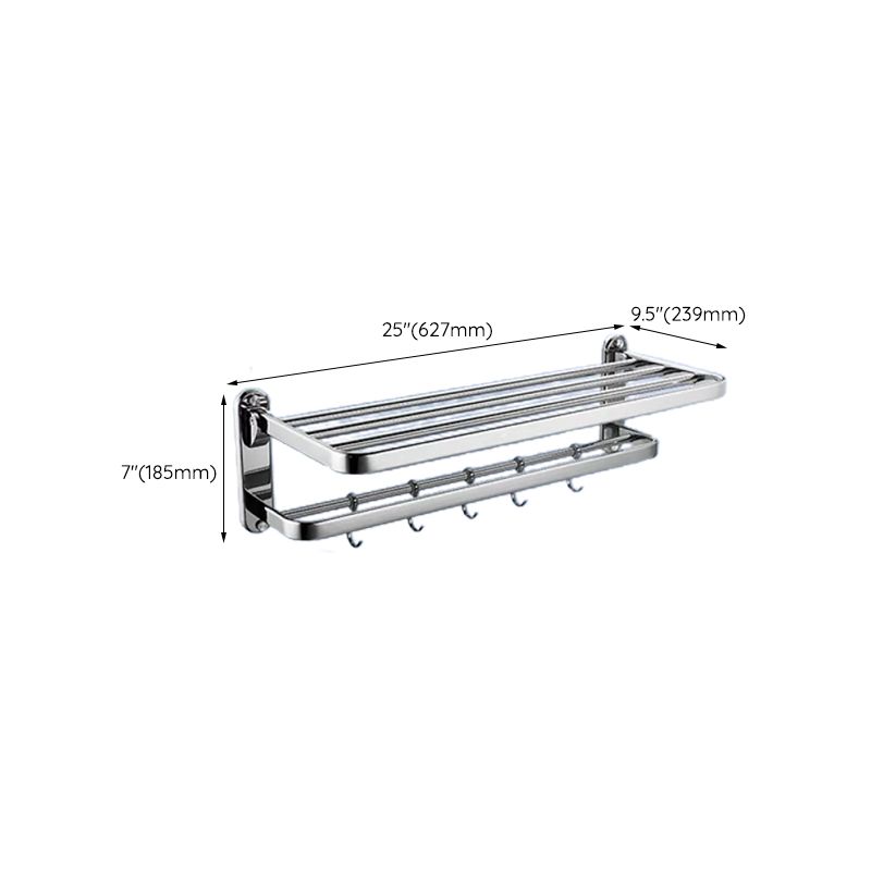 BowLift | Contemporary bathroom accessory set made of aluminum with towel holder/bath shelf
