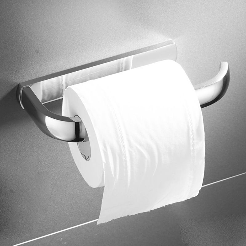 BowLift | Contemporary silver bathroom set with bathroom shelf and towel rail