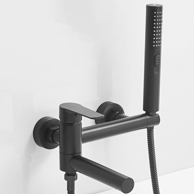 BowLift | Swivel spout bathtub faucet single lever handle hand shower bathtub filling valve with shower hose