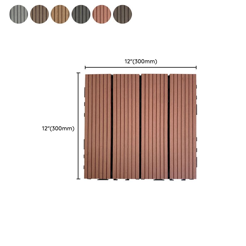BowLift | Composite Square Patio Tiles Interlocking Striped Pattern Patio Floor Tiles