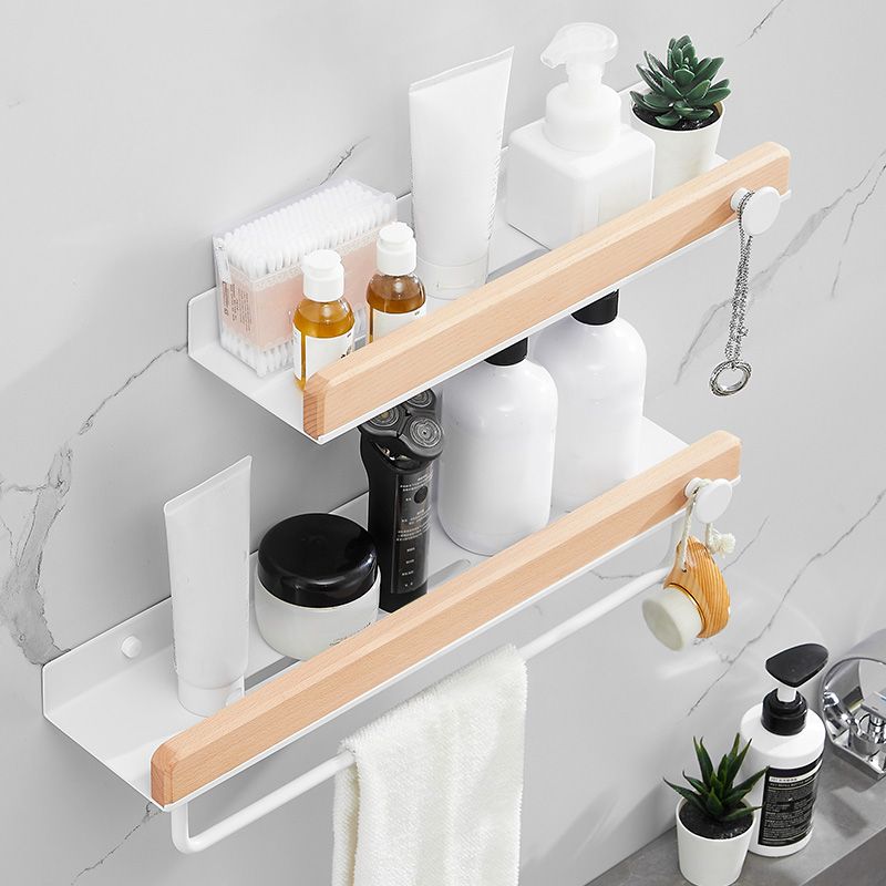 BowLift | White 7-piece bathroom accessory set wood and metal bath set