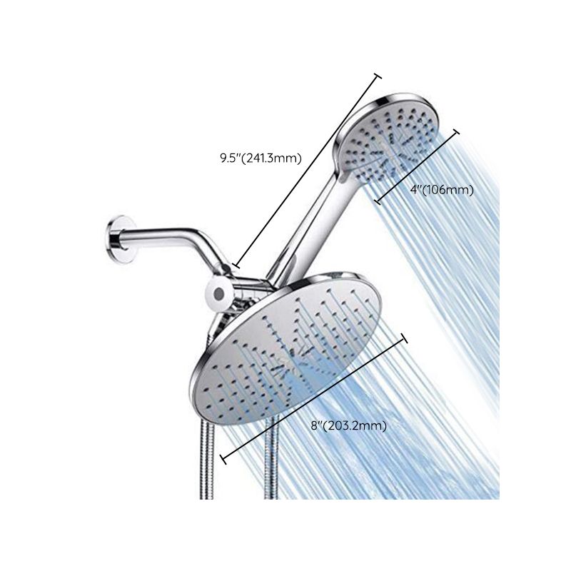 BowLift | Wall Mounted Round Shower Modern Style Metal Double Shower Heads