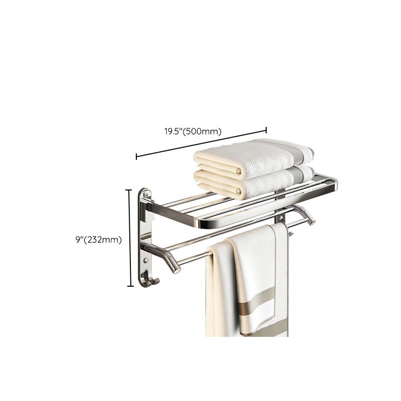 BowLift | Chrome Modern Bathroom Hardware Set Stainless Steel Towel Hook/Towel Rail & Bathroom Shelf