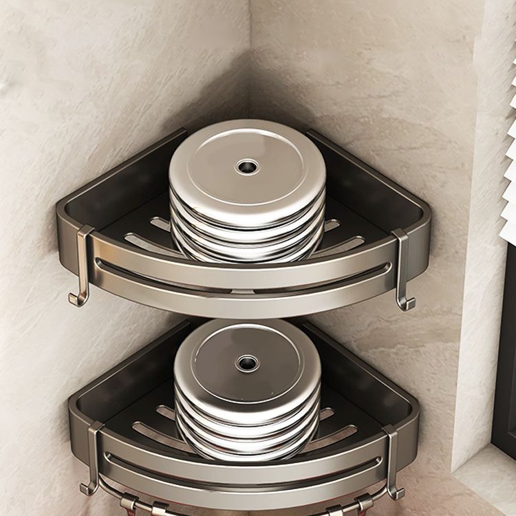 BowLift | Contemporary bathroom accessory set 3-piece bath shelf with hooks