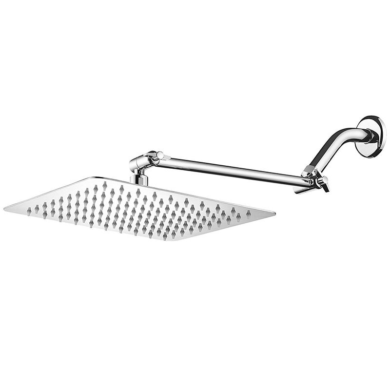 BowLift | Contemporary Shower Combo Fixed Shower Head Stainless Steel Wall Mounted Square Shower Head