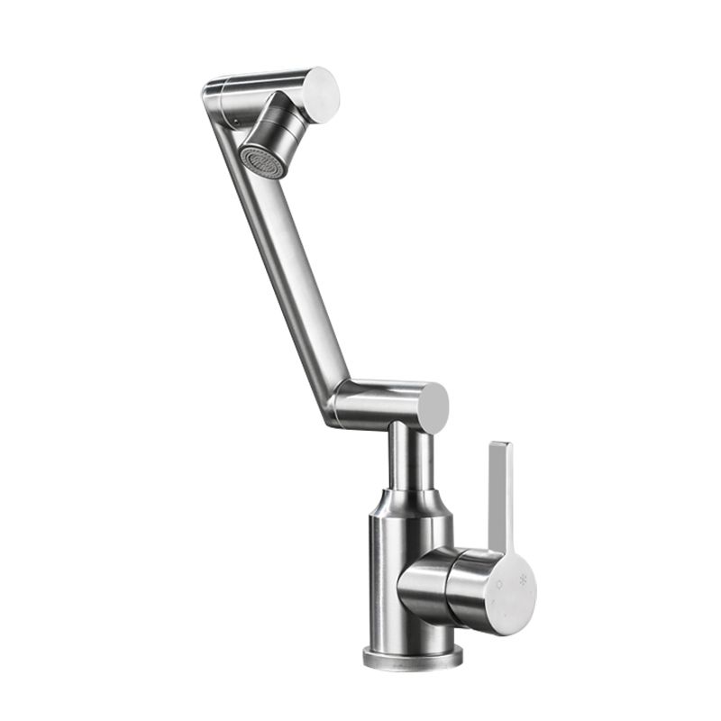 BowLift | Swiveling Outlet Vessel Sink Faucet Stainless Steel Lever Handle Sink Faucet with Water Hose