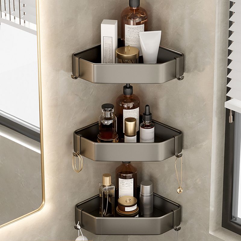 BowLift | Contemporary Aluminum Bathroom Accessory Set Grey Bath Shelf