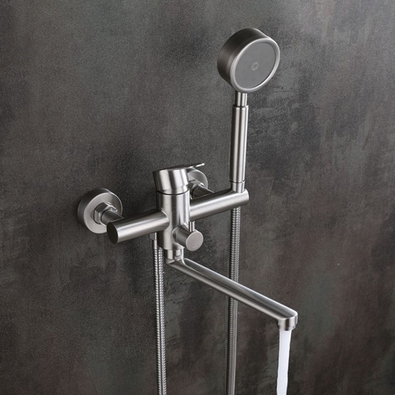 BowLift | Wall-mounted metal bathtub filling low arch swivel bathtub mixer