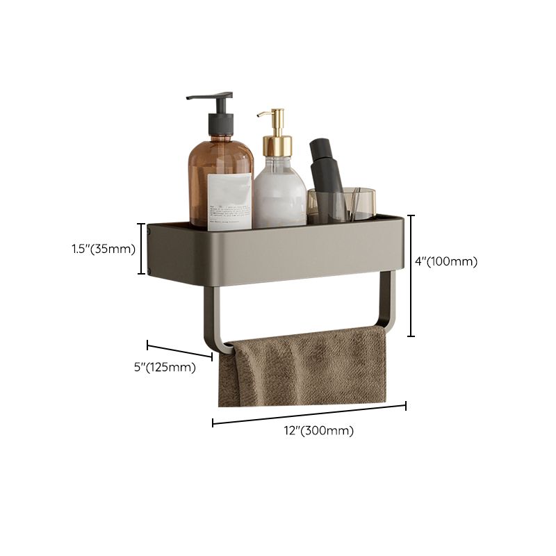 BowLift | Contemporary Aluminum Bathroom Accessory Set Grey Bath Shelf