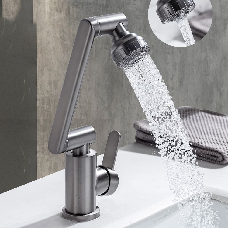 BowLift | Swivel Spout Bathroom Faucet Single Hole Basin Faucet with Lever Handle