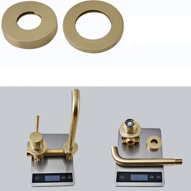 BowLift | Industrial bathroom faucet brass lever handles 2-hole faucets wall-mounted faucet