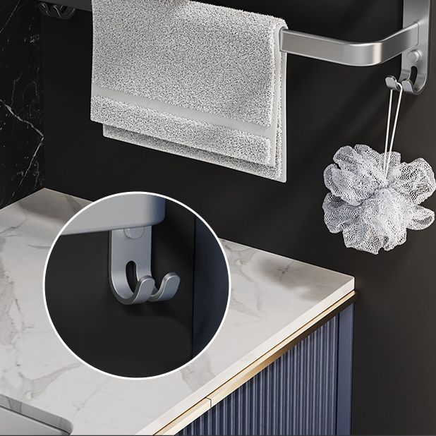 BowLift | 7-piece Bathroom Accessory Set Modern Aluminum Bathroom Set in Silver