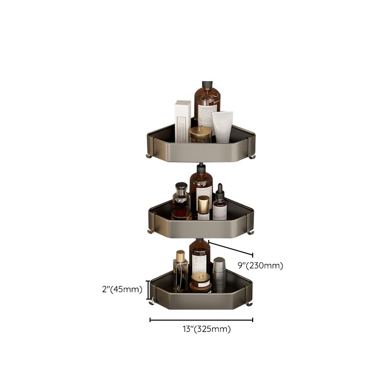 BowLift | Contemporary Aluminum Bathroom Accessory Set Gray Bath Shelf