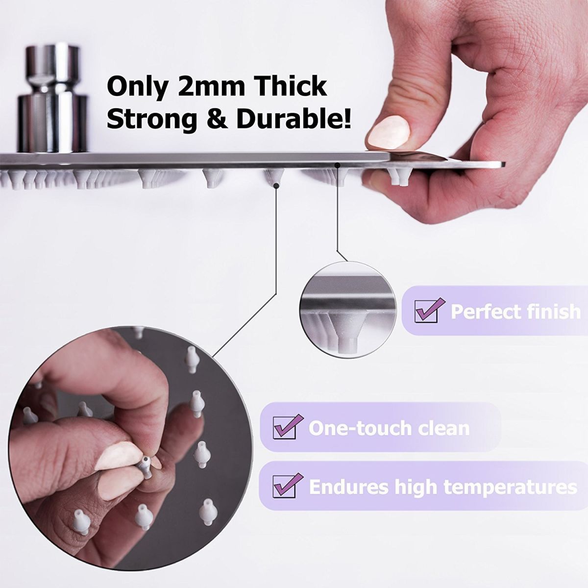 BowLift | Wall Mounted Fixed Shower Head Modern Style Metal Shower Head